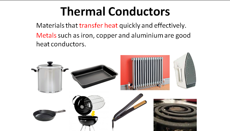 showing examples of heat conductors