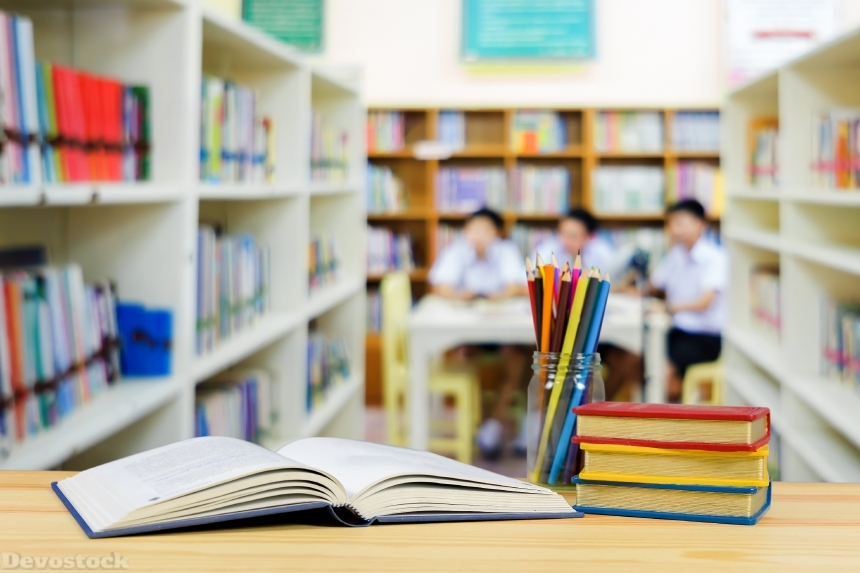 library showing books