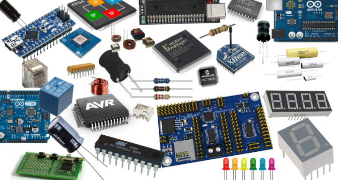 showing deferent electronic components